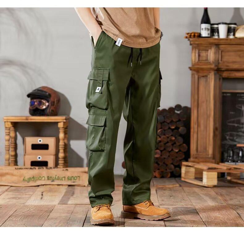 Spring Men's Workwear Pants Large Size Casual Wear Resistant Toiling Summer Wearable Trousers for Construction Site Loose Fit Straight Leg Work Pants