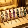 Colorful Diamond Women's Bracelet Watch: Irregular Design, Light Luxury, Perfect for Daily Commute