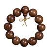 Men's Small-Leaf Red Sandalwood & Green Sandalwood Bracelet with Yellow Rosewood and Ebony Buddhist Beads 2.0".