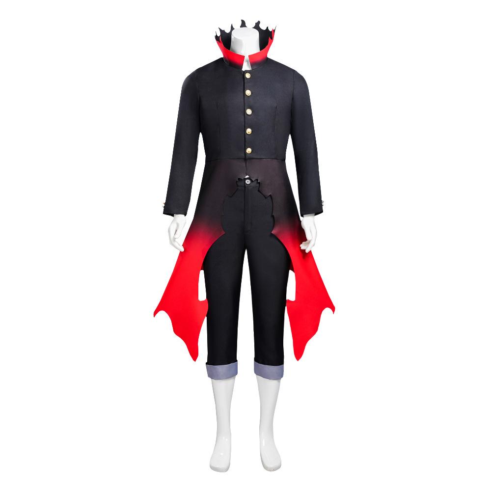 

Okarun Ken Takakura Cosplay Costume Anime Dandadan Cosplay Gradient Red Hem Mask Men Black Suit Okarun Cosplay Mask Glasses XXL&Other