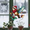 Retro Style Suncatcher Acrylic Scenery/Bird Hanging Ornament, Stained Glass Pendant, Double Sided Indoor Christmas Wall Decor Decoration with