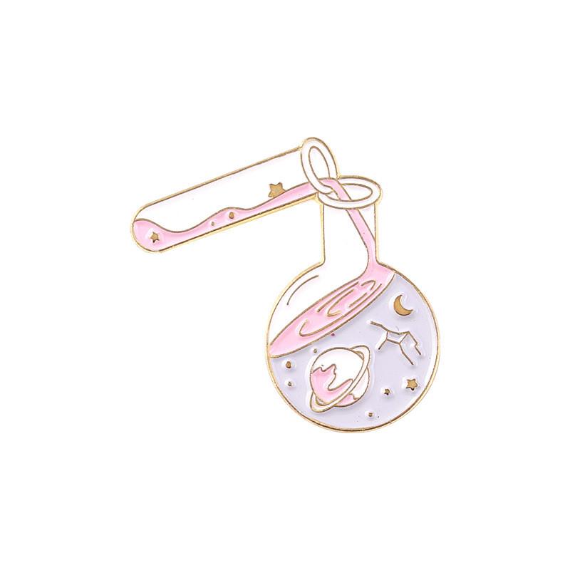 Colorful Heart Laboratory Flask Brooch With Geometric Design For Unique Personal Style