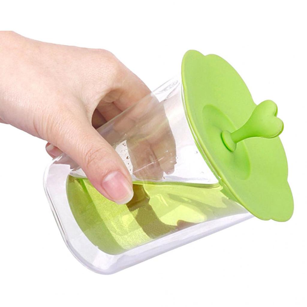 Wiederverwendbare sichere Silikon-Herzgriff-Anti-Staub-Kaffeetasse-Glasbecher-Abdeckungs-Deckelkappe