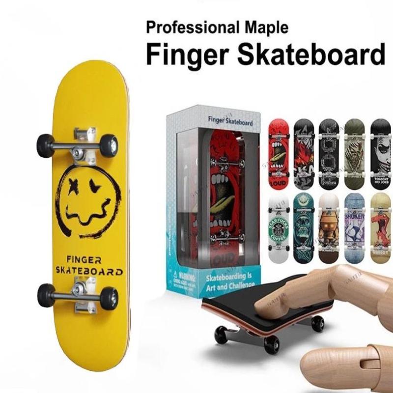 Finger Skateboard Toys Wooden Finger Scooter Professional Fingerboard Desk Toy For Adults Teens/Kids