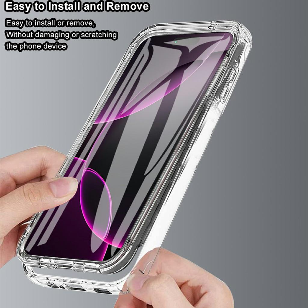 For iPhone 17 Case TPU Frame Clear Acrylic Back Phone Cover with PET Film