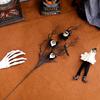 Halloween Decorations Set - Plastic Eyeball Skull Maple Leaf Rose Stem Bouquet Accessories Home Party Table Centerpiece