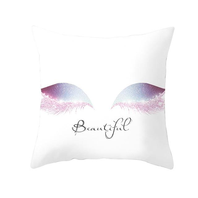 Cushion Cover Eyelash Fashion Decoration Pillow Case Pillow Case Polyester Funda Cojin Sofa Home Decoration