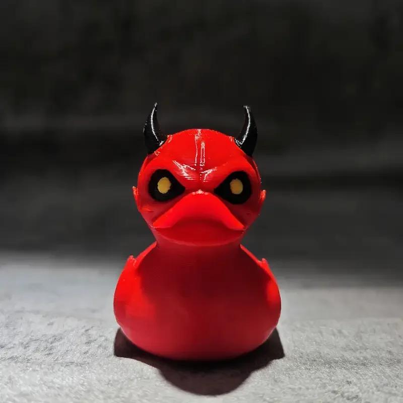 3D Printed Devil Duck Statue Dark Devil Duck Gothic Style Gift Halloween Little Devil Duck Indoor and Outdoor Desktop Decoration