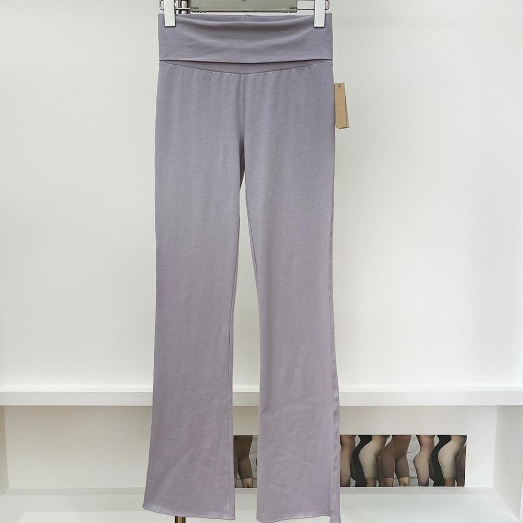Skims Women's Slim Fit Cotton Jersey Casual Pants - Sexy, Fashionable, Solid Color, Comfortable, Versatile, Long Style