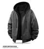 Men's Retro Faux Leather Two-Piece Bomber Jacket - Autumn/Winter Trendy Loose Fit Outerwear
