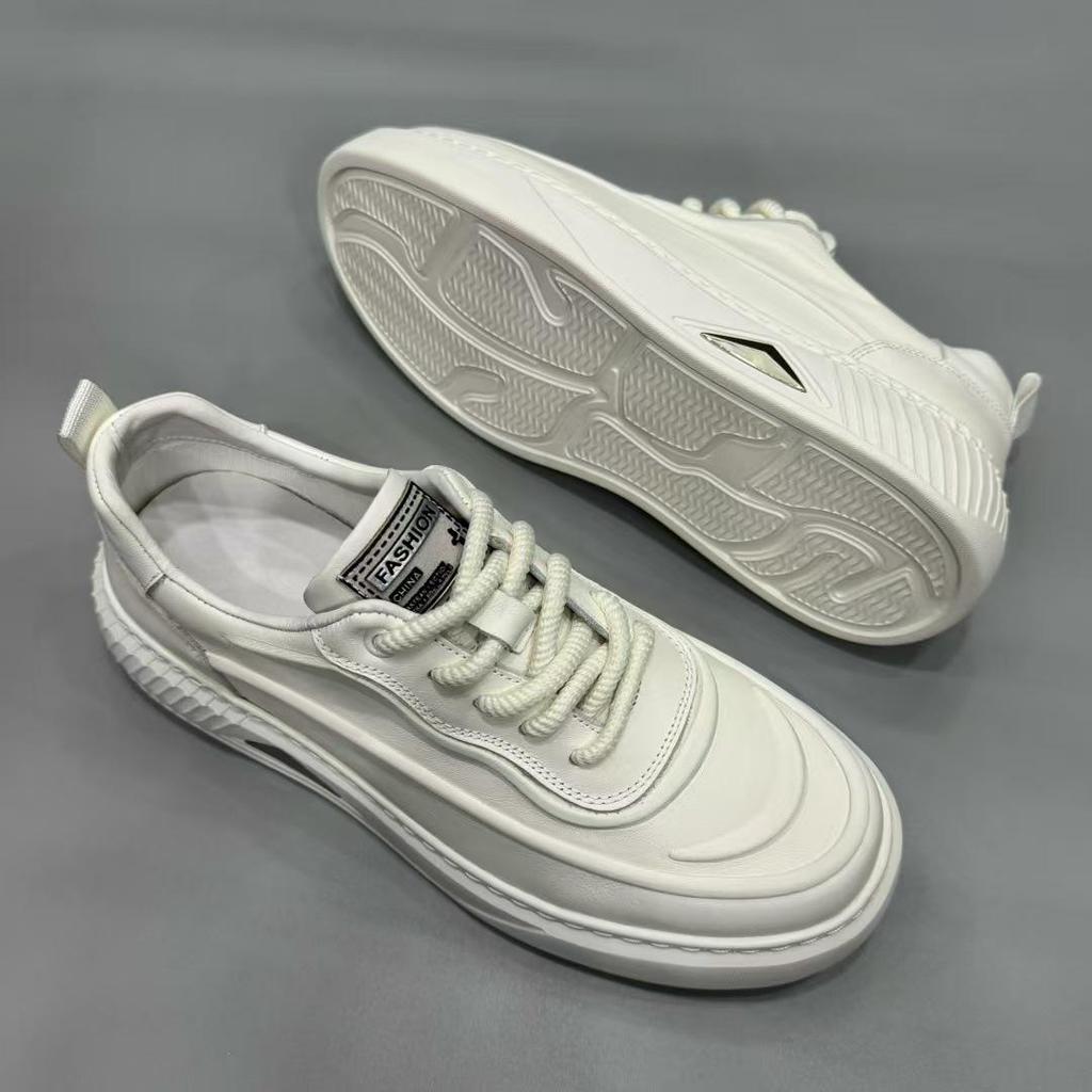 2025 Herren Casual Echtlederschuhe: Jugendlicher Britischer Stil, Sportlicher Business-Look, Weiche Dicke Sohle