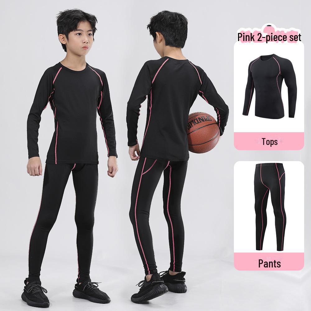Kids & Adults Quick-Dry Sports Suit: Long Sleeve Tights for Football, Basketball, Fitness
