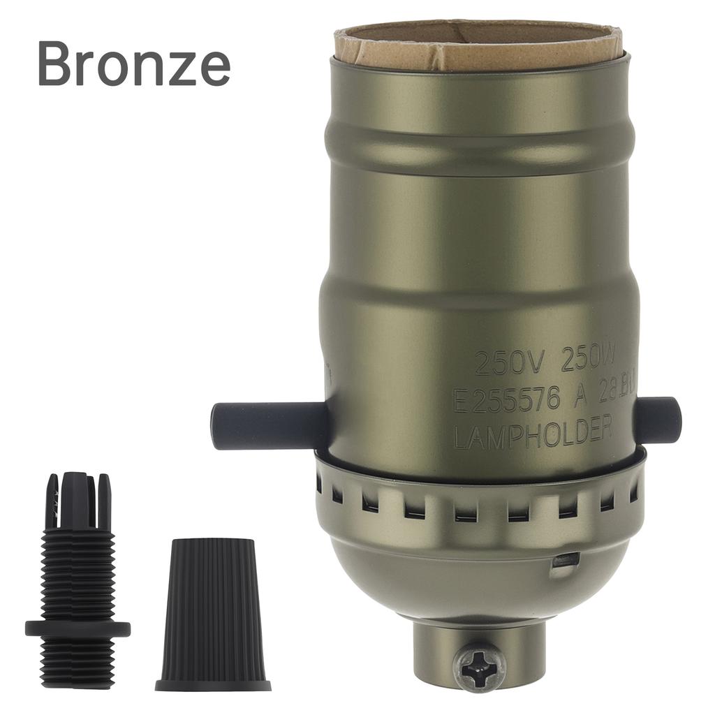 Vintage E26 E27 Push Thru Lamp Socket On Off Switch Replacement Bulb Socket Heavy Duty Antique Lighting Retro Easy Install