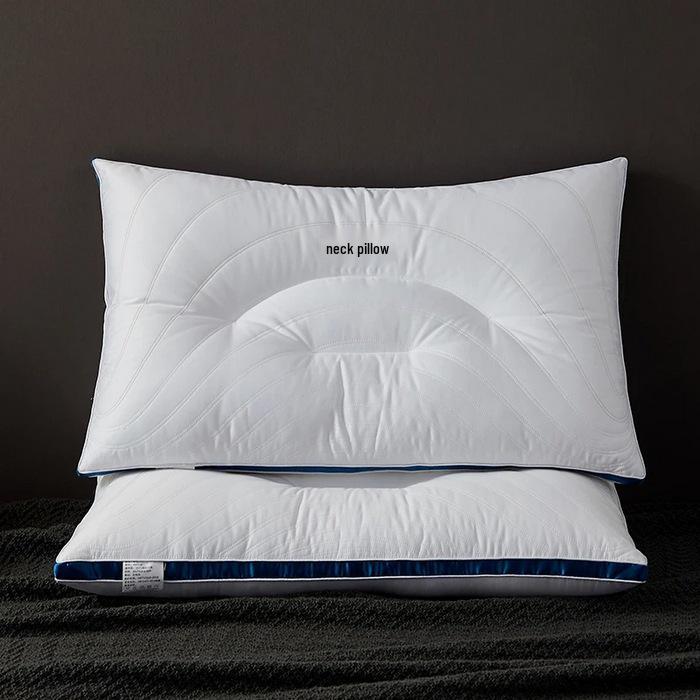 New All-Cotton Embroidery Neck Support Pillow - Five-Star Hotel Quality, Cervical Spine Sleep Aid