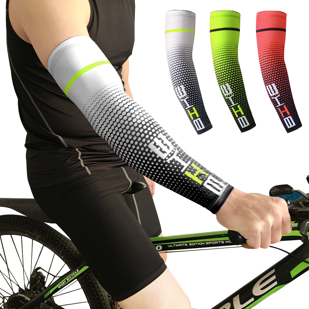 1Pc Breathable Quick Dry UV Protection Running Arm Sleeves Basketball Elbow Pad Fitness Armguards Sports Cycling Arm Warmers