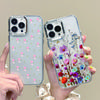 Luxury Garden Flower Case For iPhone 15 Pro Max Coque iPhone 11 12 13 14 16 Pro Max Plating Lens Clear Soft Silicone Back Cover