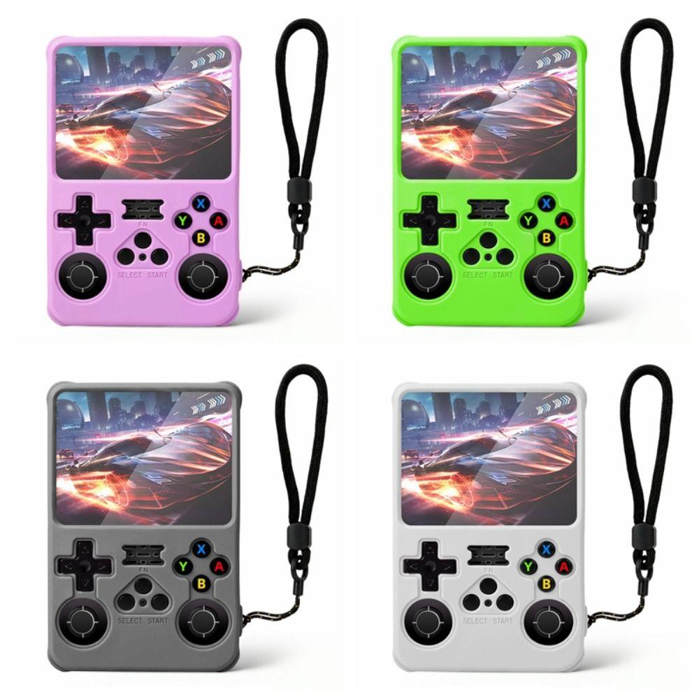 Dustproof Protective Case with Lanyard Sleeve Shell Soft Game Console Cover for R36S Accessories