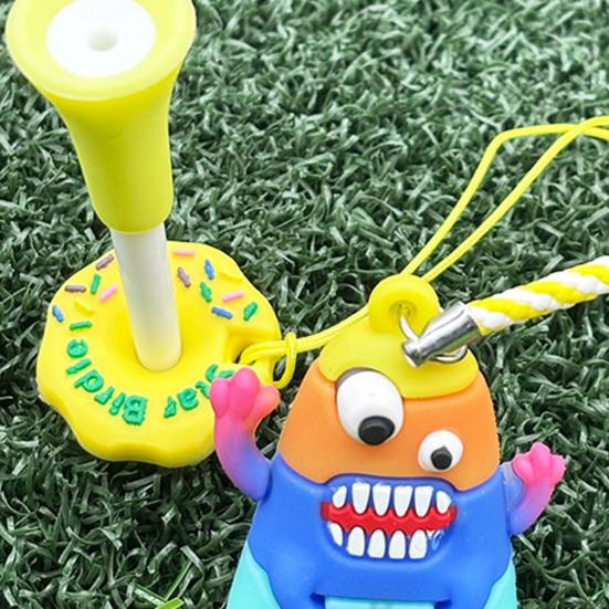 Anti Lost Plastic Golf Tee Hanger Cartoon Golf Tee Ring with Strap Tee Loss Prevention Golf Accessories for Men Women Golfer Gifts