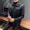Autumn Men Casual Biker Jacket Men Pu Leather Coat Youth Leisure Faux Leather Jacket Male Loose Fit Mixed Leather Jacket