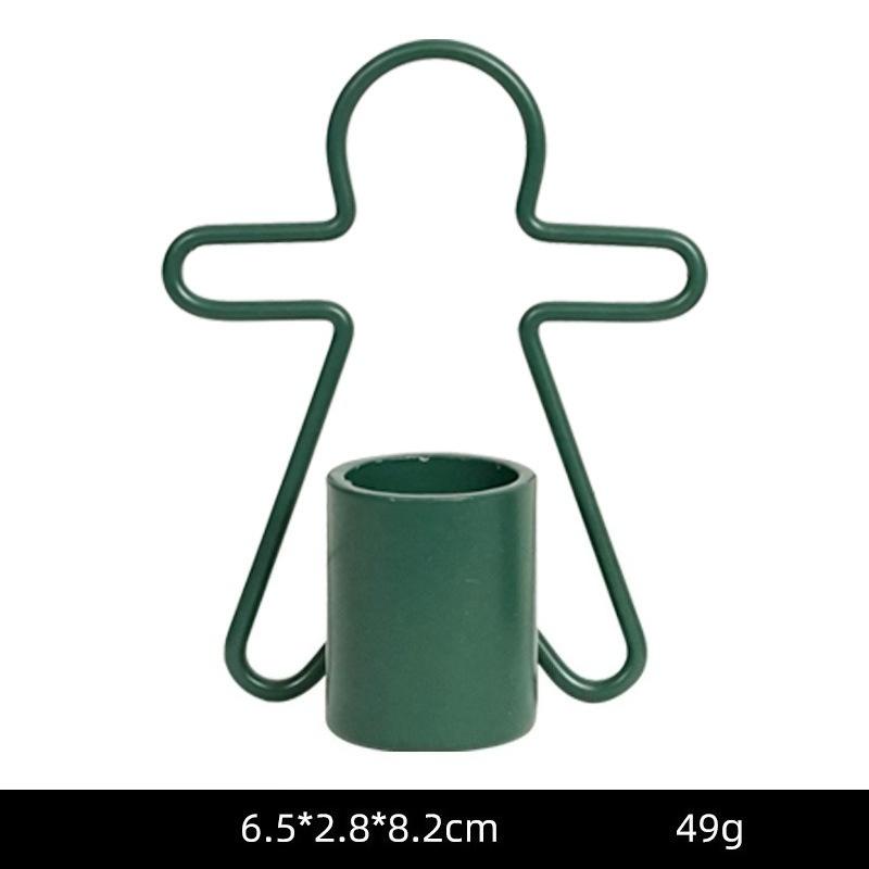 

1 шт. Пряничный человечек подсвечник украшение Рождественская тема Праздничная атмосфера Мини подсвечник, Подходит для украшения дома на праздник 1G384A Green