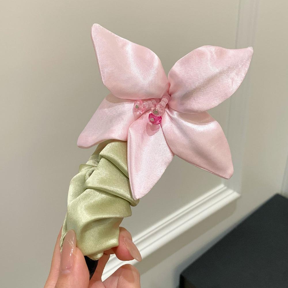 Non-Slip Flower Hair Clip Large Size Cloth Vertical Clip Retro Satin Banana Clip  Female