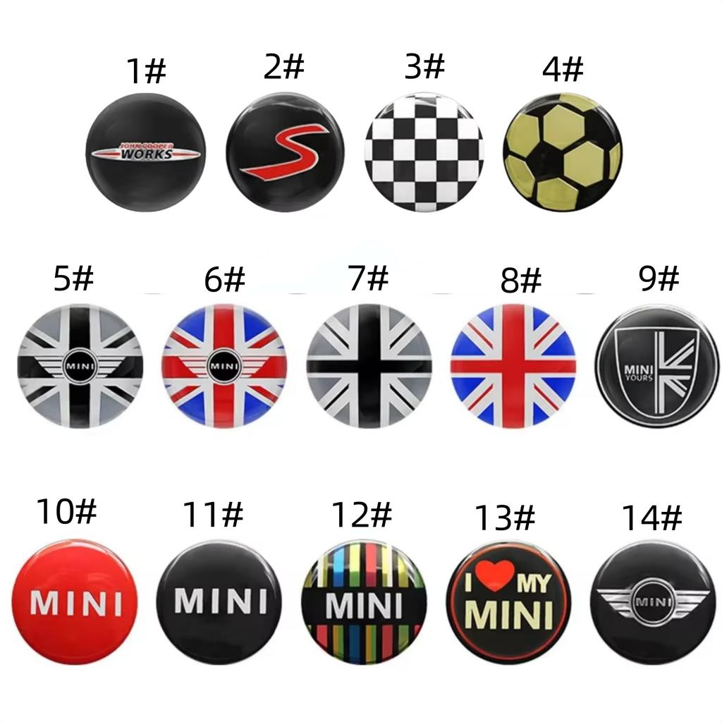 4PC 52mm Epoxy Car Styling Wheel Center Hub Caps Emblem Badge Stickers For MINI COOPER One S R50 R53 F55 F56 R57 R58 R59 R60