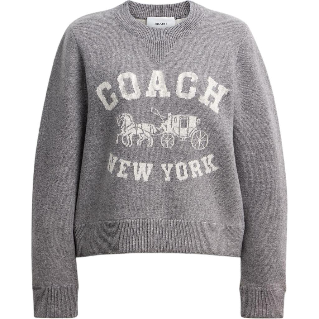 Coach Ss26 Wool Carriage Pattern Crewneck Sweater Women Sweater CDK86-HGR