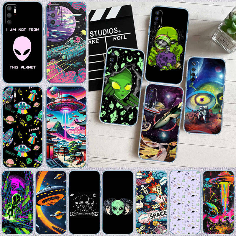 MH140 Space Alien UFO Phone Case for Motorola Edge 20 30 S30 40 50 Fusion Lite Plus Pro Neo Ultra One Power Action Macro Hyper Vision Zoom