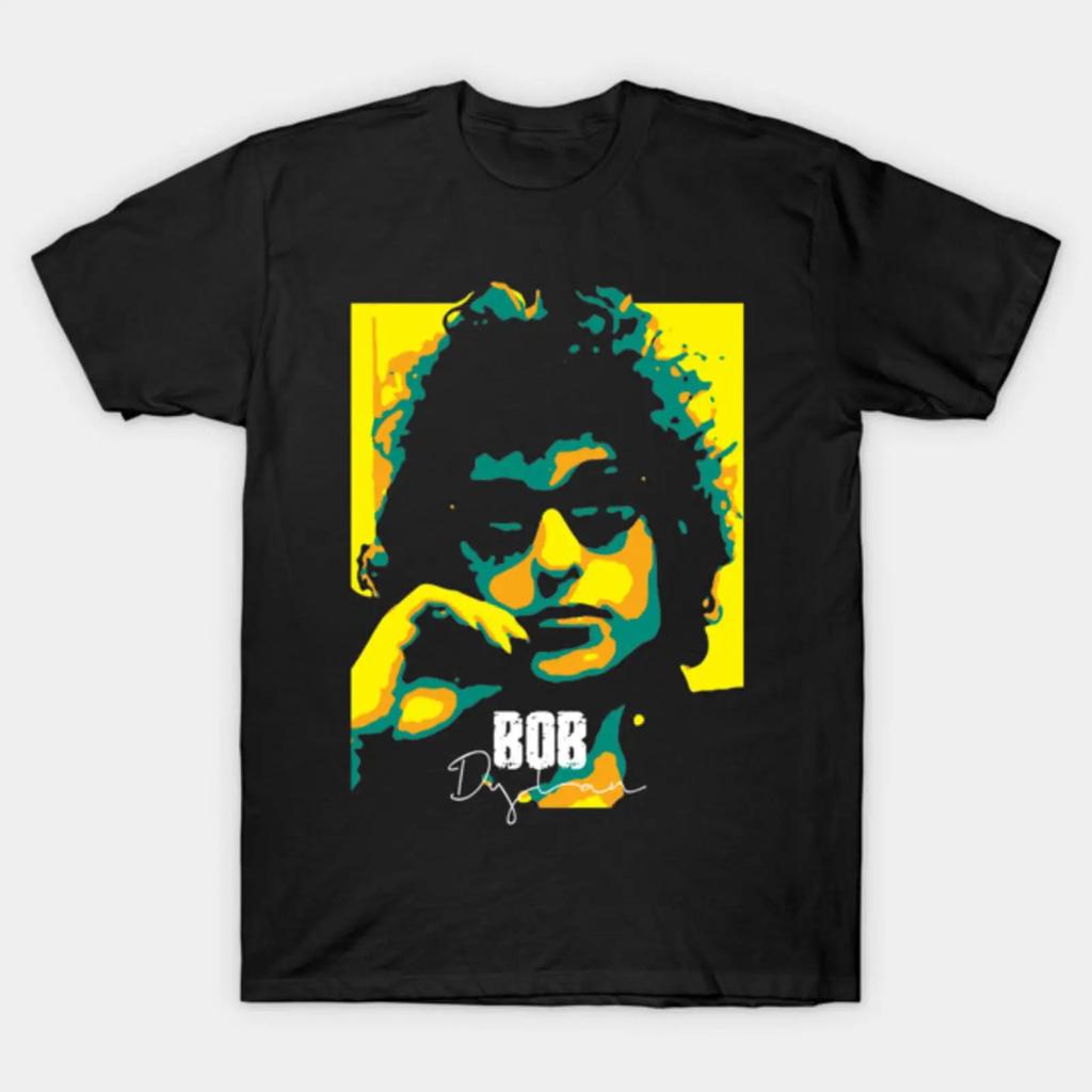 Bob Dylan Retro Pop Art Portrait Folk Rock Music Legend Fans Casual T Shirt Vintage Homme Soft Top For Everyday Wear