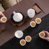 Klassiek Guochao reliëf Dehua suet jade wit porselein geavanceerde Xishi kung fu set theeset huishoudelijke souvenirset