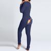 Women's Button-down Functional Buttoned Flap Adults Jumpsuit