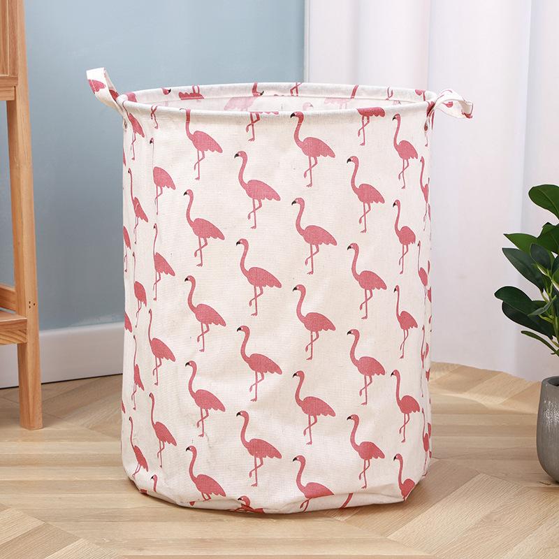 Printed Laundry Basket Portable Foldable Laundry Organiser Cotton & Linen Clothes Basket Children's Toys Dirty Laundry Basket