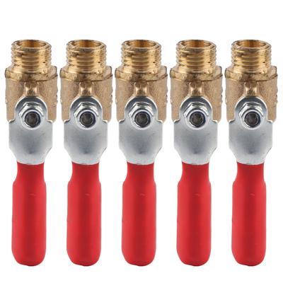 5 Pcs Ball Valve Double Male Thread G1 4 Brass Valve Air Compressor Accessory