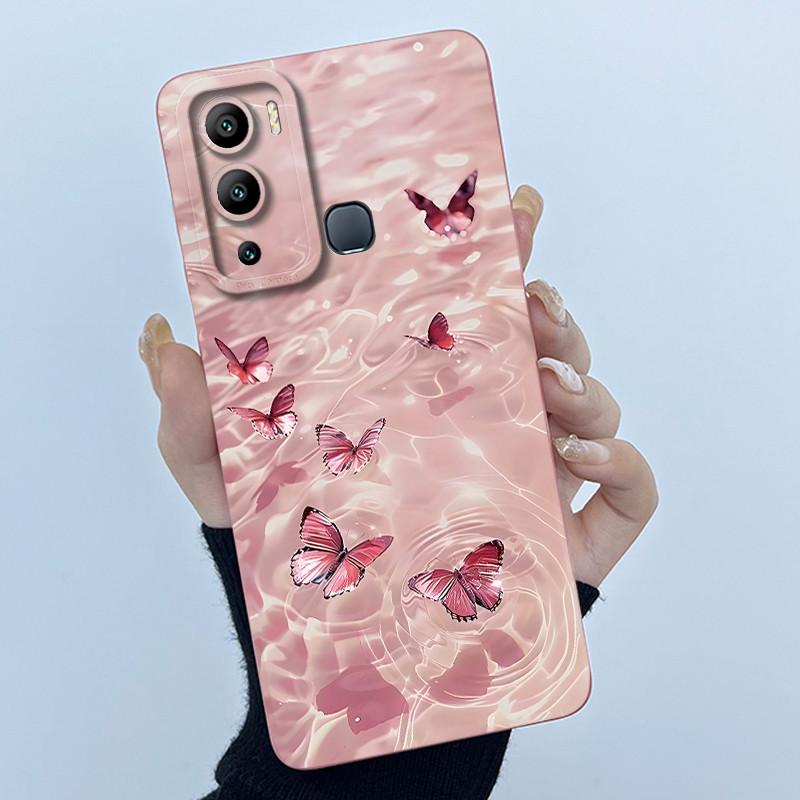Case for Infinix Hot 12i Hot 12 Play Back Cover Butterfly Flower Soft Silicone Cases for Infinix Hot12i 12Play Hot12 Phone Funda