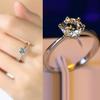 Adjustable 6mm Six-Claw Diamond Ring for Elegant Marriage Proposals