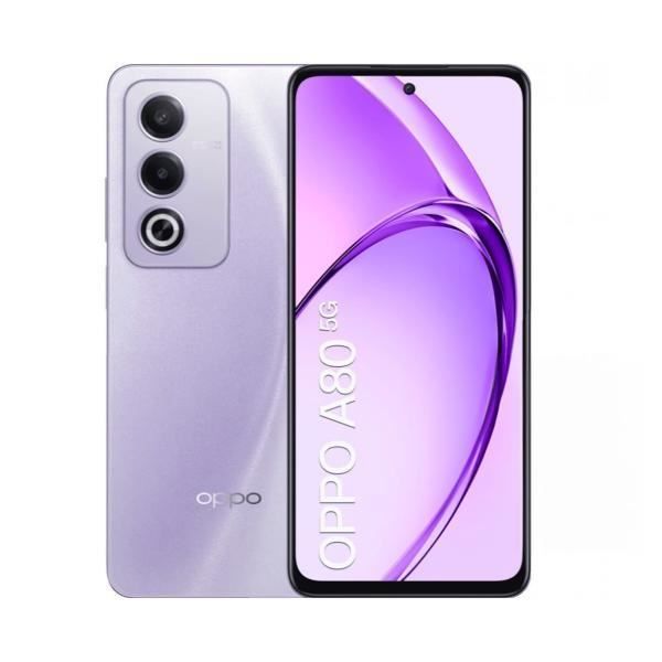 Smartphone OPPO A80 5G En Violet Avec Écran HD+ De 6,67" 120 Hz, 720 X 1604 Pixels, 8xGo De RAM DDR4 + 256 Go UFS 2.2 Et Processeur