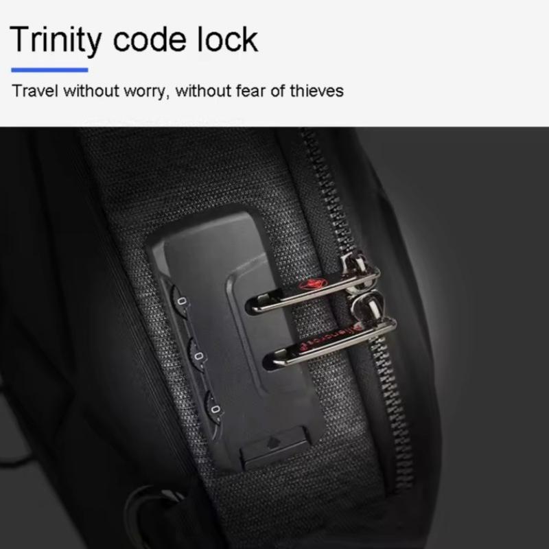 Running Chest Bag for Men USB Charging Fashion Streetwear Sling Pack Crossbody Motor Cycling Backpack