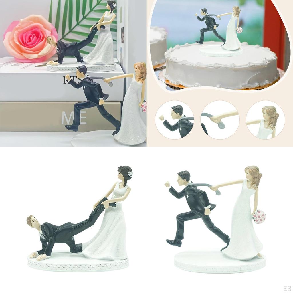 Bride Groom Figurine Wedding Cake Topper Accessory Craft Couple Statue Ornament