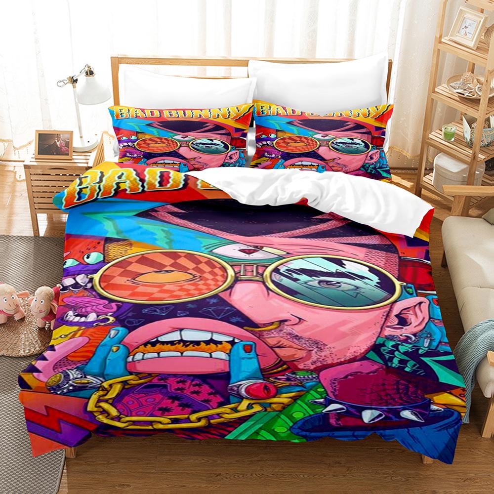 Comforter Popular Bad Bunny Bedding Set Un Verano Sin Ti Comforter Bed Sets Gifts Usa Size Twin Full Queen King Dropshipp
