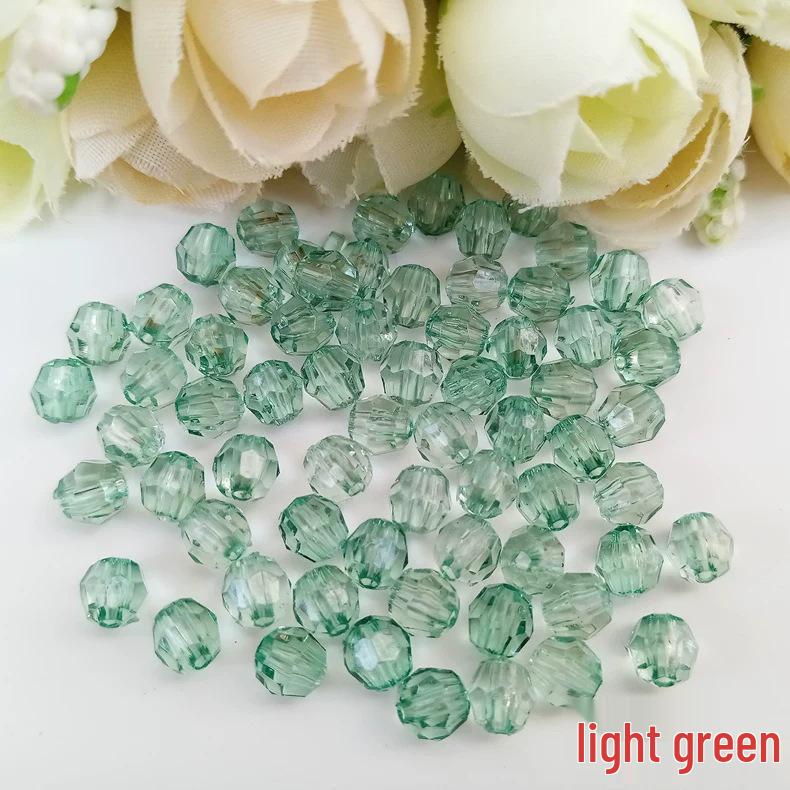 Transparent 6MM Faceted Acrylic Beads for DIY Crystal-Like Ornaments and Curtains