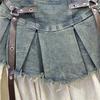 Women's Summer Retro Patchwork Denim A-Line Mini Skirt - High-Waisted & Slimming