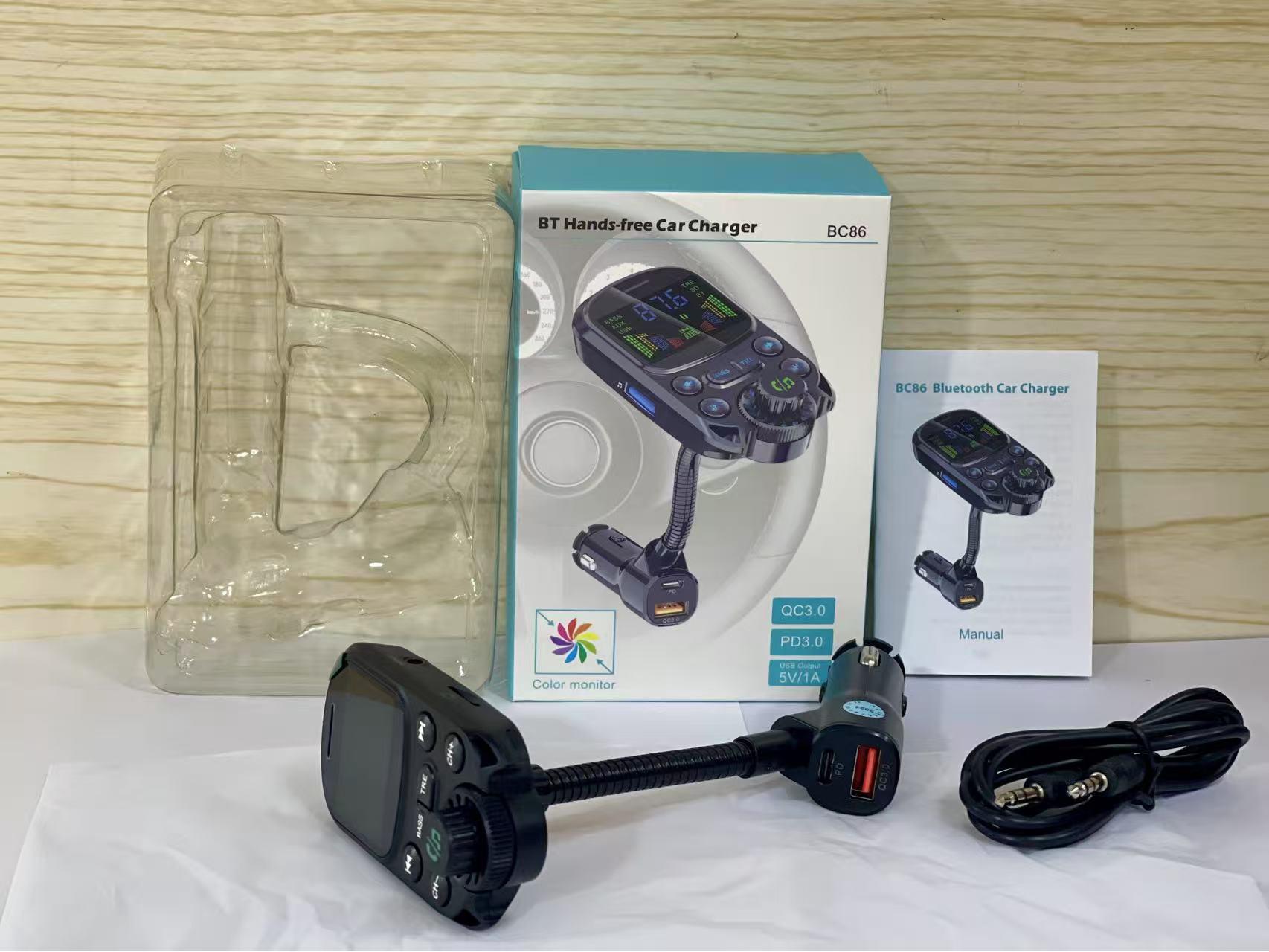 

BC86 Car Bluetooth MP3 Player & Charger with FM Transmitter and Tone Adjustment