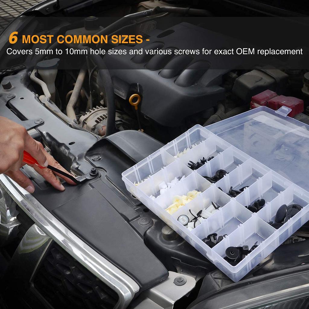 100pcs Auto Fastener Clip Kit Fender Rivet Clips Car Body Push Retainer Pin Rivet Bumper Door Trim Panel Retainer Car Clips