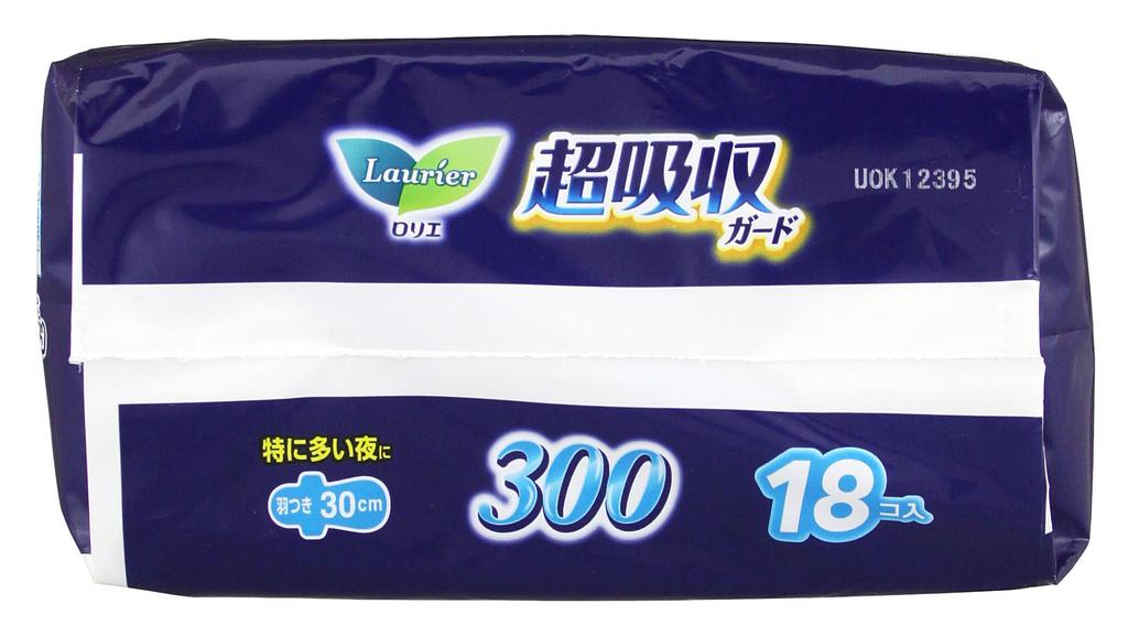 Laurier Super Absorbent Guard 300 with 18 pieces Wings, 30cm,
