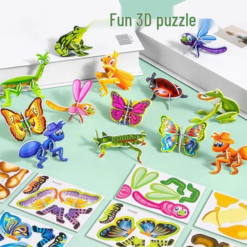 3D Dinosaur & Insect Paper Craft Puzzle Toy for Kids