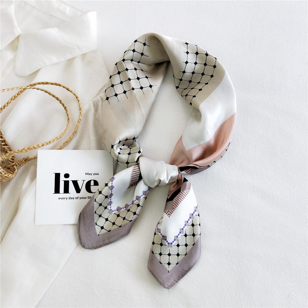 Módní Dekorace Šála Páska do vlasů Vázanka Vlasy 70 Malý čtvercový šátek Hedvábný šátek Dámské jarní a podzimní všestranný malý šátek Profesionální šátek