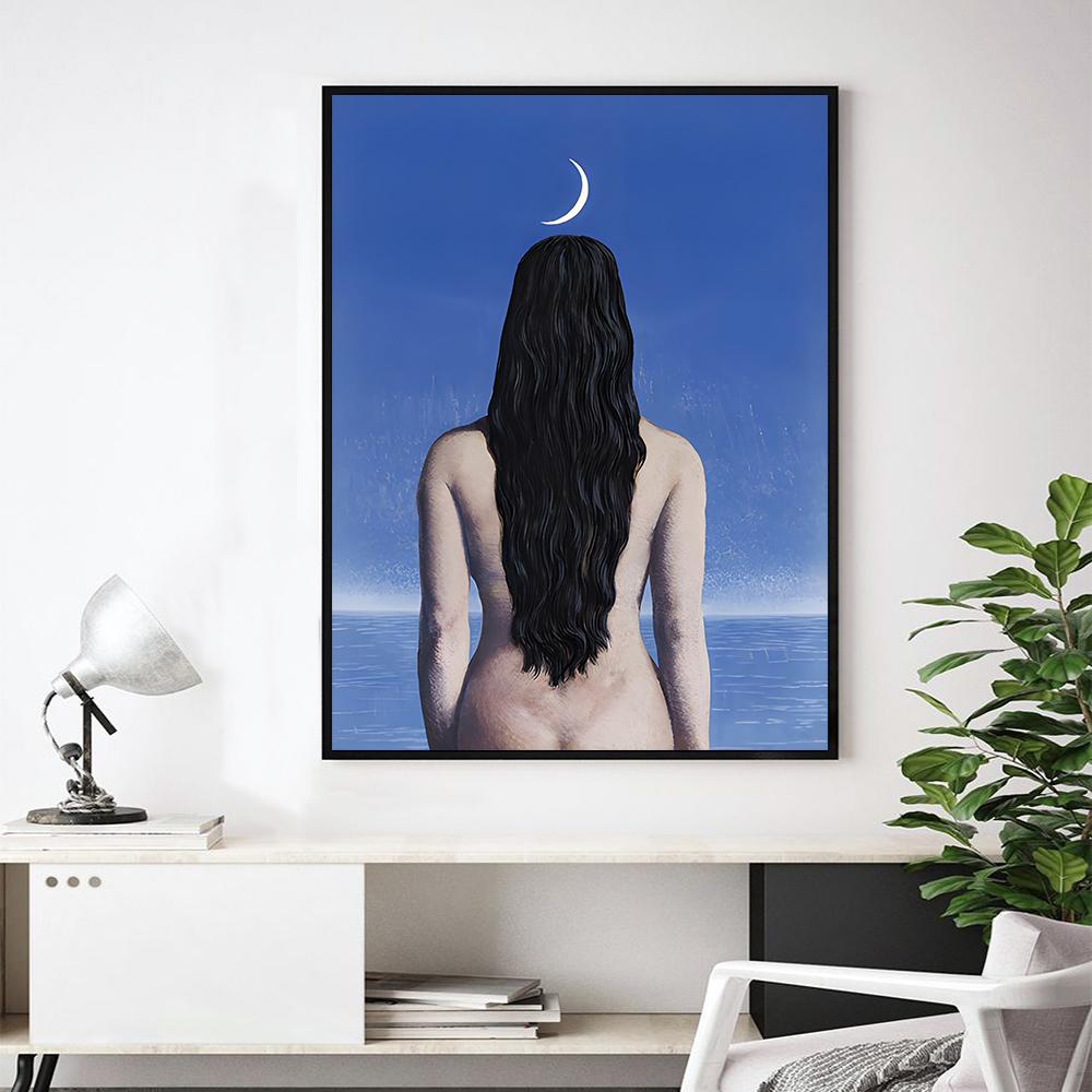 Surreal Style Man And Apple Woman Home Wall Art Canvas Painting Abstract Art Poster Prints Pictures Living Room Decor Mural Gift