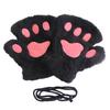 Women Cat Paw Gloves Cute Fuzzy Warm Half Finger Gloves Winter Plush Animal Paw Gloves for Girls Teens Cosplay Costume Parties Daily Wear