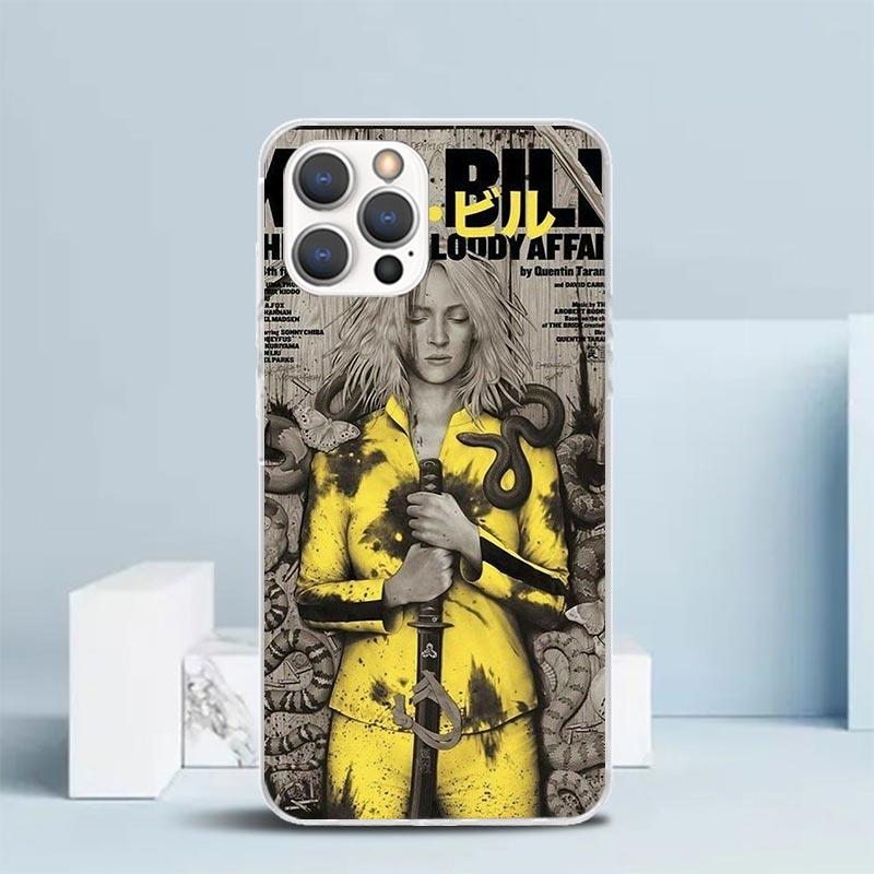 Kill Bill Soft Cover for iPhone 16 17 Air 15 14 Pro Max 16E Phone Case 13 Mini 12 11 7 SE 8 Print Pattern Fit Cases 16 17 Air 15