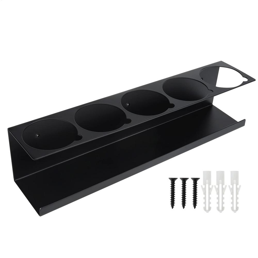 

Spray Can Holder Wall Mount Lube Can Storage Rack 5 Can Holes Shelf Steel Aerosol Spray Can Rack for Garage Home Tool Storage чёрный